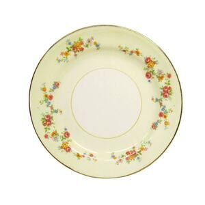 Homer Laughlin Eggshell Nautilus Saucer Floral Garland Gold Trim August 1955